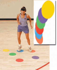 COLORED AGILITY DOTS - Perform Foot Speed or Plyometric Drills - 10" Set of 6